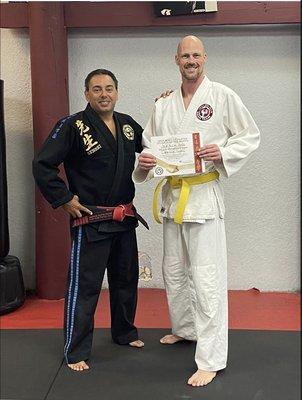 Sensei Ruocco and myself after receiving the Most Dedicated Student of March 2022 award!!