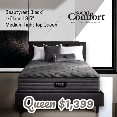 Beautyrest 
Black® L-Class 13.5"
Medium Queen Tight Top

Big Store Price $2,699
Discount $1,300
YOUR PRICE $1,399