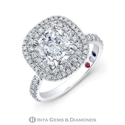 "The Nia Ring" by Peter Young of INTA Gems & Diamonds custom designed engagement ring for Nia Sanchez, Miss USA 2014.