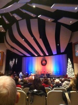 Inside the main service building.  This was the first Sunday after Christmas.