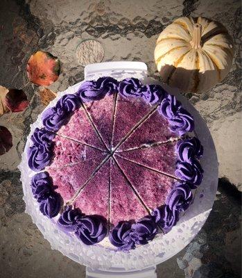 Special treat : gluten free purple sweet potato  cake with cream cheese frosting