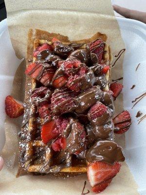 3. Strawtella Waffle w/ raspberries