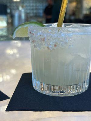 Tommy's Margarita  - Reposado Tequila, fresh lime and agave with pink salt rim