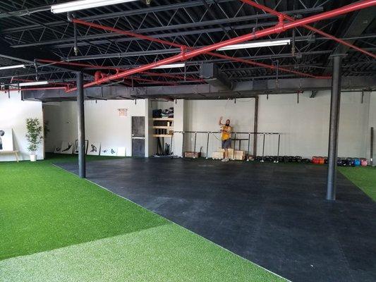 Lots of turf and light in the new space!