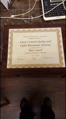 Larry's wins Best Lunch in Texas Award!