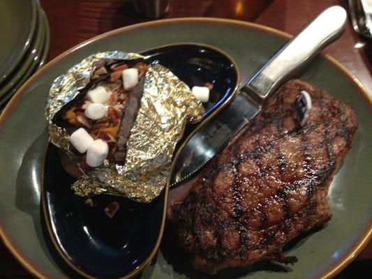 Ribeye with a sweet potato