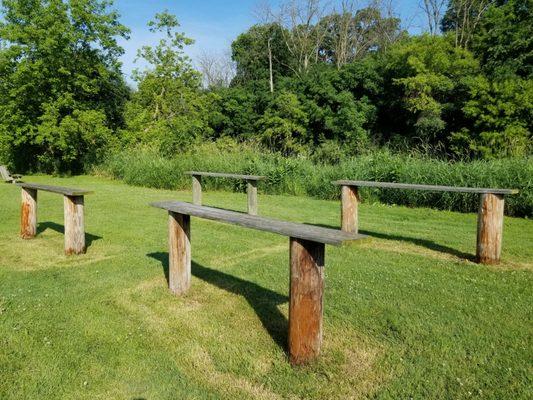 Now what are these? Little high for benches. Writing stands perhaps?