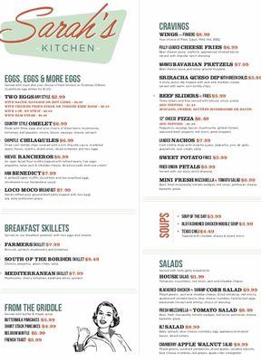 Front of menu