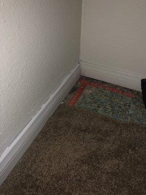 Took carpet for repairs and never came back to replace the closet carpet