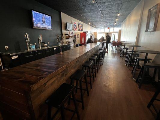 View of the craft beer tap bar