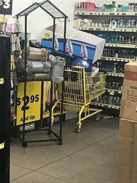 Buggies full of junk all over the store.