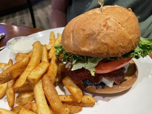 Whiskey barbecue burger, husband said it was good!