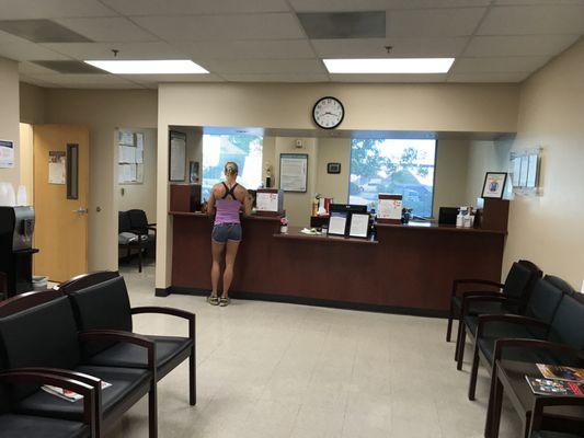 Check in and large waiting room.