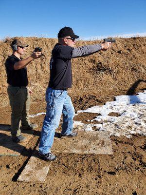 Use of shot timer at our Concealed Carry Class