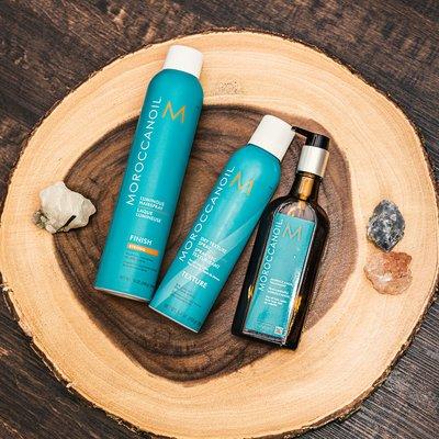 We love Moroccanoil products for minimizing frizz and adding volume