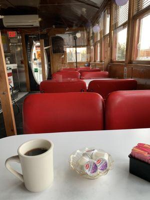 Interior seating (with plexiglass dividers between)