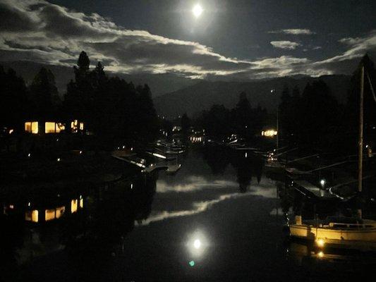 Night View from Lucerne lake house In Tahoe keys