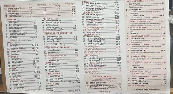 2024 menu and prices