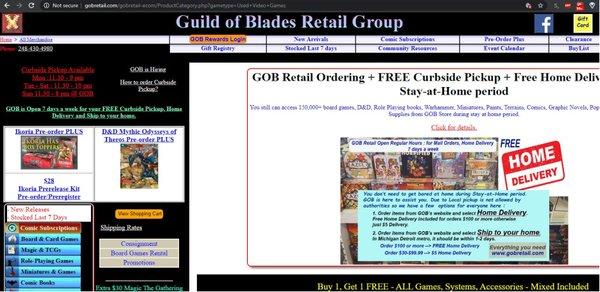 This is the store's website at the time of sale.