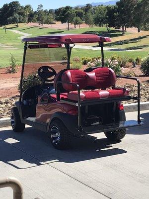 Life is good riding around in our new golf cart from Cubers.