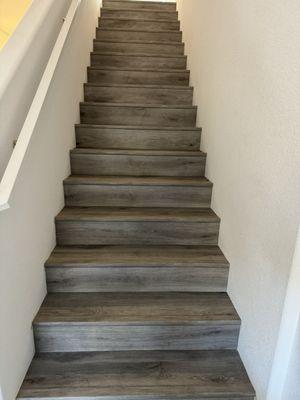 Vinyl flooring on stairs