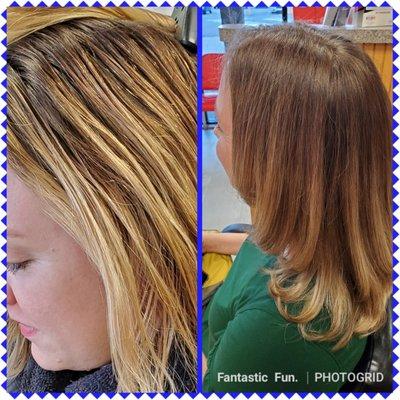 Another transformation by Dianne. Our guest wanted less upkeep and more natural, but still keeping some lighter.