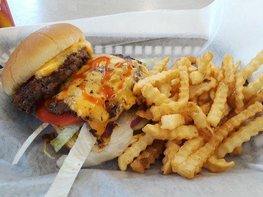 Lukewarm burger and cold fries. That's all. Go elsewhere.