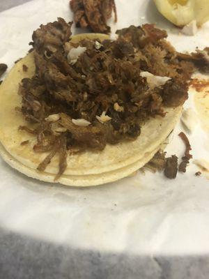 Crusty taco de Carnitas/Shredded Pork