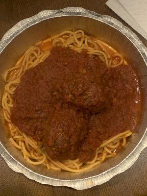 Spaghetti and meatballs