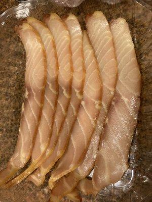 Smoked sturgeon