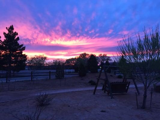 Watching a beautiful sunset from Re-Creation Retreat campus.