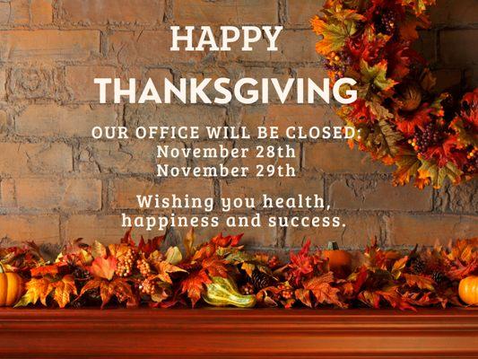 Alecia Francis - State Farm Insurance Agent
Our Office will be closed on November 28th and November 29th.