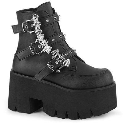 Just in! Demonia Ashes Black Vegan Leather 3 1/2" Ankle Boot