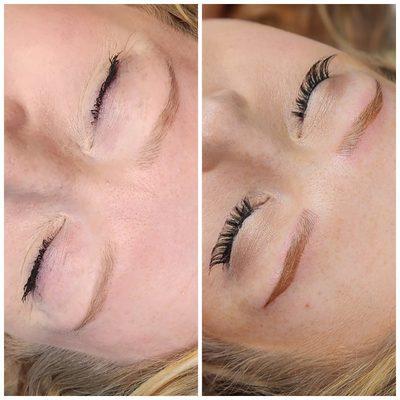 Permanent Brows healed vs immediately after