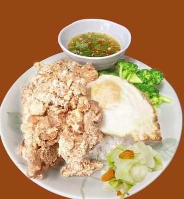 Hot & Spicy Fried Chicken Rice