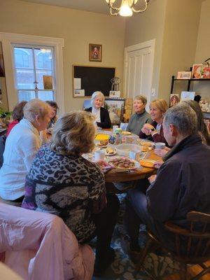 Coffee and Conversation Group meets after Mass.