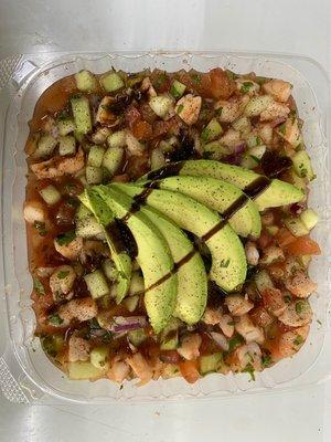 Ceviche (cooked shrimp ceviche)