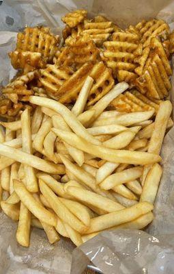 Waffle Fries and French Fries