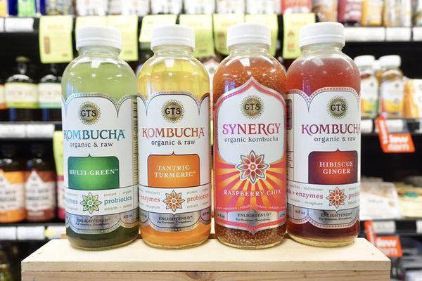 Large kombucha selection including GT's, Kevita and more!