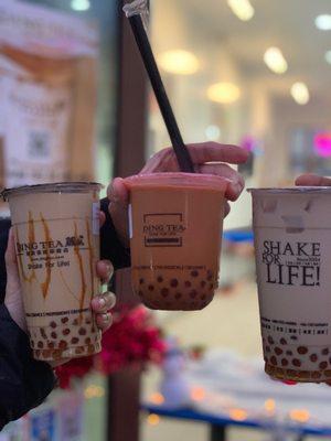 Hokkaido Black Milk Tea, Thai Milk Tea, and Classic milk tea