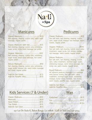 Service menu font page