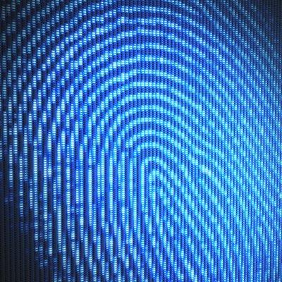 Blue digital fingerprint image