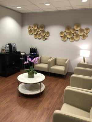 Come relax with a cup of coffee before your appointment