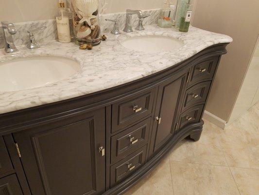 Katherine 72" Double Bathroom Vanity Set installed by Popular Bathroom