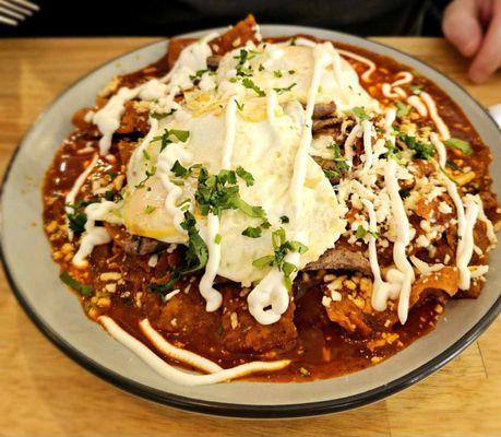 Salsa chipotle chilaquiles