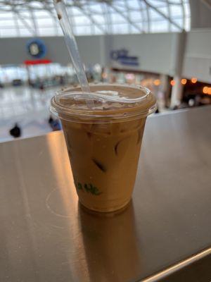 Disgusting Iced Latte. They don't have any flavoring or sweeteners. Awful