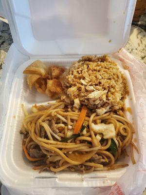 Beef chow mein lunch portion