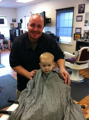 One of Parker's finest barbers, Kell, just gave a future regular his first haircut!