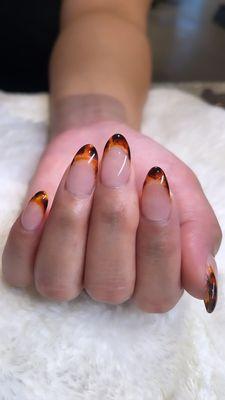 Tortoise shell french nails by Connie!!