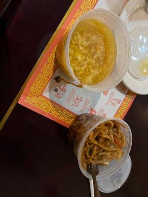 Egg drop soup and lo Mein